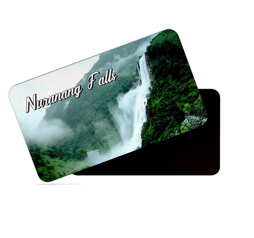 dhcrafts Rectangular Rubber Fridge Magnet / Magnetic Card Multicolor Arunachal Pradesh Nuranang Falls Design Pack of 1 (8.6cm x 5.4cm)
